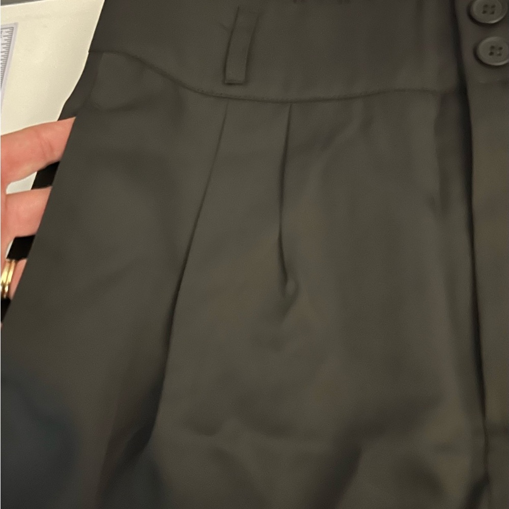 Halara Black High Waisted Double Button Straight Leg Work Pants Size Medium NEW - Picture 11 of 13